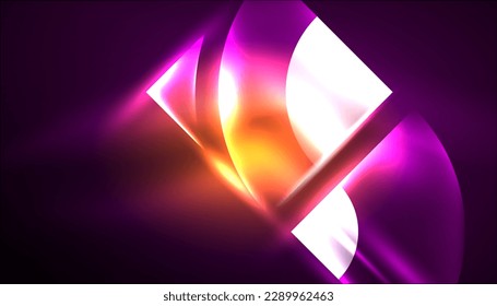 Abstract background vector neon glowing geometric elements. Hi-tech design for wallpaper, banner, background, landing page, wall art, invitation, prints, posters