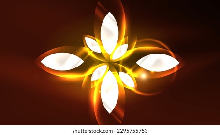 Abstract background vector neon glowing geometric elements. Hi-tech design for wallpaper, banner, background, landing page, wall art, invitation, prints, posters