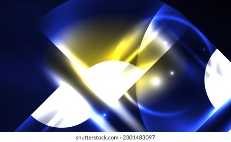 Abstract background vector neon glowing geometric elements. Hi-tech design for wallpaper, banner, background, landing page, wall art, invitation, prints, posters