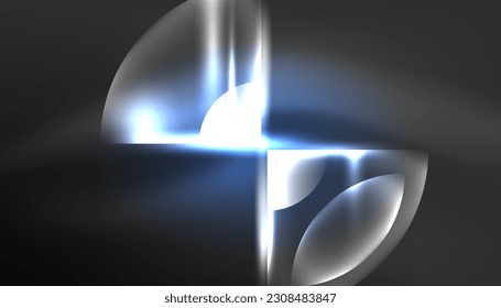 Abstract background vector neon glowing geometric elements. Hi-tech design for wallpaper, banner, background, landing page, wall art, invitation, prints, posters