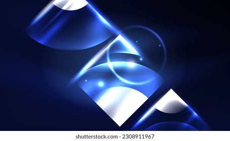 Resumen de los elementos geométricos del neón en el vector de fondo. Diseño de alta tecnología para papel tapiz, banner, fondo, página de inicio, arte mural, invitación, impresiones, afiches