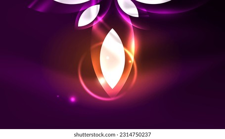 Abstract background vector neon glowing geometric elements. Hi-tech design for wallpaper, banner, background, landing page, wall art, invitation, prints, posters