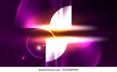 Abstract background vector neon glowing geometric elements. Hi-tech design for wallpaper, banner, background, landing page, wall art, invitation, prints, posters