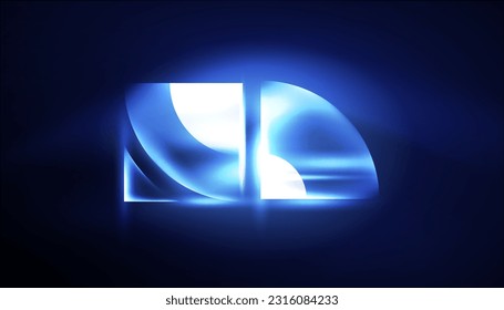 Abstract background vector neon glowing geometric elements. Hi-tech design for wallpaper, banner, background, landing page, wall art, invitation, prints, posters