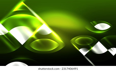 Abstract background vector neon glowing geometric elements. Hi-tech design for wallpaper, banner, background, landing page, wall art, invitation, prints, posters