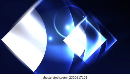 Abstract background vector neon glowing geometric elements. Hi-tech design for wallpaper, banner, background, landing page, wall art, invitation, prints, posters