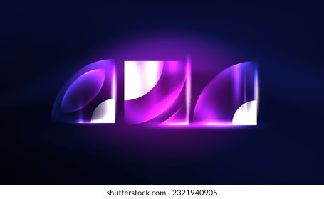 Abstract background vector neon glowing geometric elements. Hi-tech design for wallpaper, banner, background, landing page, wall art, invitation, prints, posters