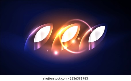Abstract background vector neon glowing geometric elements. Hi-tech design for wallpaper, banner, background, landing page, wall art, invitation, prints, posters