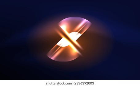 Abstract background vector neon glowing geometric elements. Hi-tech design for wallpaper, banner, background, landing page, wall art, invitation, prints, posters