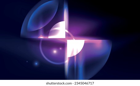 Abstract background vector neon glowing geometric elements. Hi-tech design for wallpaper, banner, background, landing page, wall art, invitation, prints, posters