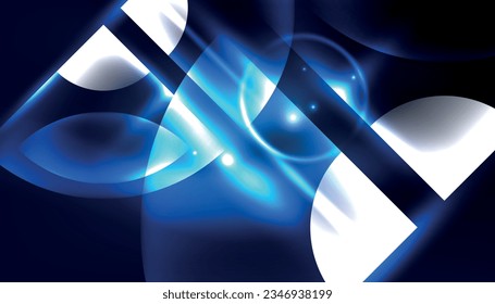 Abstract background vector neon glowing geometric elements. Hi-tech design for wallpaper, banner, background, landing page, wall art, invitation, prints, posters