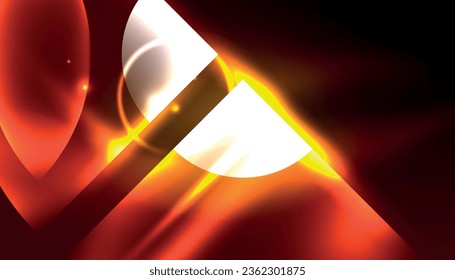 Abstract background vector neon glowing geometric elements. Hi-tech design for wallpaper, banner, background, landing page, wall art, invitation, prints, posters
