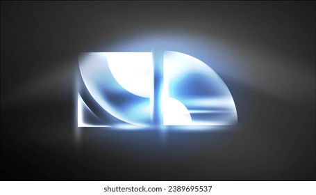 Abstract background vector neon glowing geometric elements. Hi-tech design for wallpaper, banner, background, landing page, wall art, invitation, prints, posters