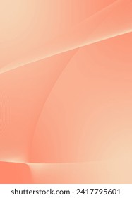 Abstract background vector orange, peach fuzz with dynamic waves for wedding design. Futuristic backdrop with network wavy lines. Premium template with stripes and gradient mesh for banner or poster.