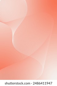 Abstrakter Hintergrund Vektorgrafik Orange, Pfirsich Fuzz mit dynamischen Wellen für Hochzeitsdesign. Futuristische Kulisse mit Netzwerk-Wellenlinien. Premium-Vorlage mit Streifen und Gradientennetz für Banner oder Poster.