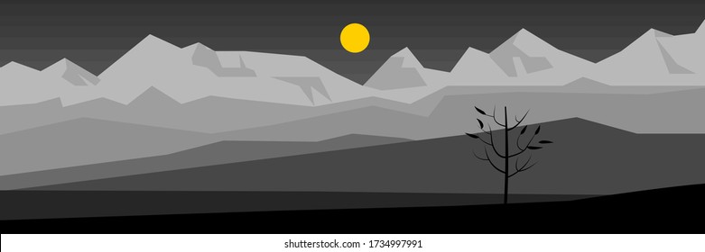 Abstract background vector panorama : Minimalist black tones.