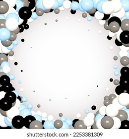 Abstract background. Vector photo frame. Colored balls.