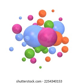 Abstract background. Vector photo frame. Colored balls.