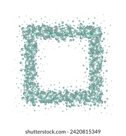 Abstract background. Vector photo frame. Blue balls.