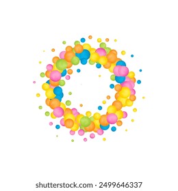 Abstract background. Vector photo frame. Colored balls.