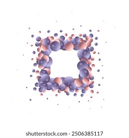 Abstract background. Vector photo frame. Colored balls.