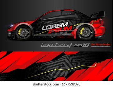 abstract background vector for racing car wrap design and vehicle livery