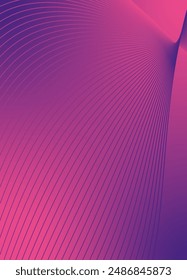 Abstract background vector red violet with dynamic waves for wedding design. Futuristic technology backdrop with network wavy lines. Premium template with stripes, gradient mesh for banner, poster.