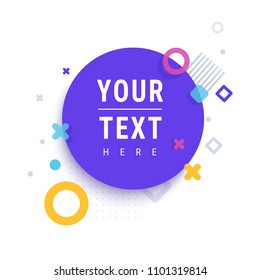 Abstract background. Vector round colorful geometric template for website, poster, banner, brochure. Modern trendy futuristic design. Illustration isolated on white. Ultra violet color graphic shapes
