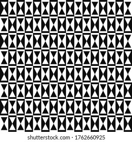Abstract background vector seamless pattern. Checkered Hourglass  ornament. Triangles and squares wallpaper backdrop. Digital paper, textile print, web design