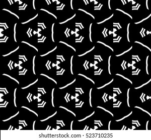 Abstract background. Vector seamless pattern. Black and white geometric seamless pattern in modern stylish