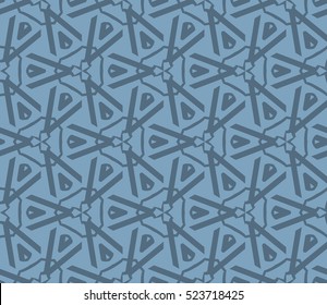 Abstract background. Vector seamless pattern. Blue geometric seamless pattern in modern stylish