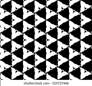 Abstract background. Vector seamless pattern. Black and white geometric seamless pattern in modern stylish