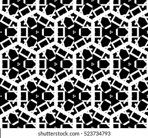 Abstract background. Vector seamless pattern. Black and white geometric seamless pattern in modern stylish