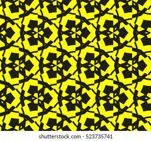 Abstract background. Vector seamless pattern. Yellow geometric seamless pattern in modern stylish