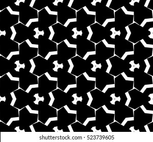 Abstract background. Vector seamless pattern. Black and white geometric seamless pattern in modern stylish
