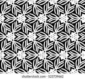 Abstract background. Vector seamless pattern. Black and white geometric seamless pattern in modern stylish