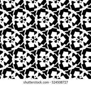 Abstract background. Vector seamless pattern. Black and white geometric seamless pattern in modern stylish