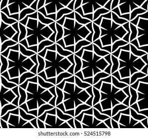 Abstract background. Vector seamless pattern. Black and white geometric seamless pattern in modern stylish