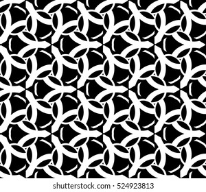 Abstract background. Vector seamless pattern. Black and white geometric seamless pattern in modern stylish