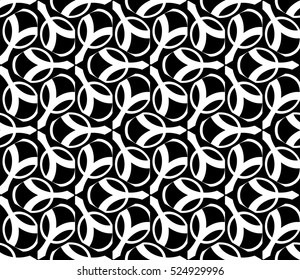 Abstract background. Vector seamless pattern. Black and white geometric seamless pattern in modern stylish