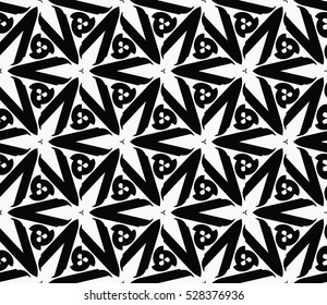 Abstract background. Vector seamless pattern. Black and white geometric seamless pattern in modern stylish