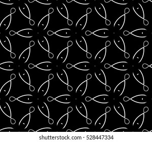 Abstract background. Vector seamless pattern. Black and white geometric seamless pattern in modern stylish