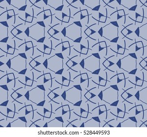Abstract background. Vector seamless pattern. Blue geometric seamless pattern in modern stylish