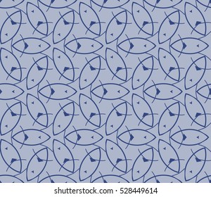 Abstract background. Vector seamless pattern. Blue geometric seamless pattern in modern stylish