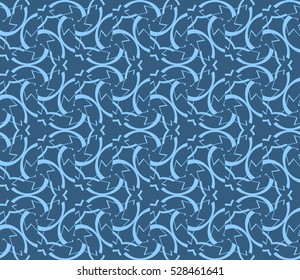 Abstract background. Vector seamless pattern. Blue geometric seamless pattern in modern stylish