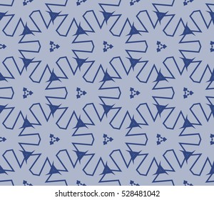 Abstract background. Vector seamless pattern. Blue geometric seamless pattern in modern stylish