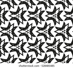 Abstract background. Vector seamless pattern. Black and white geometric seamless pattern in modern stylish