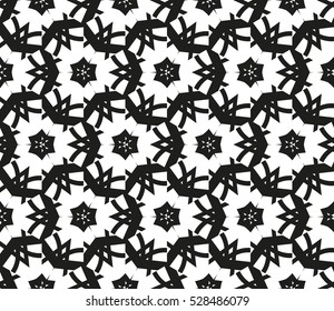 Abstract background. Vector seamless pattern. Black and white geometric seamless pattern in modern stylish
