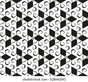 Abstract background. Vector seamless pattern. Black and white geometric seamless pattern in modern stylish