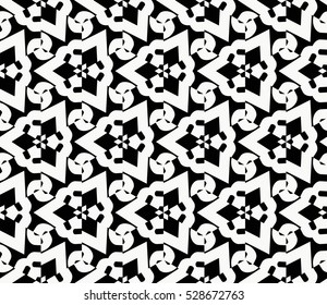 Abstract background. Vector seamless pattern. Black and white geometric seamless pattern in modern stylish